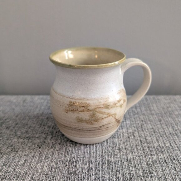 Handmade Pottery Mini Jug/Creamer with Handle, Tree Design, Signed - Picture 1 of 4
